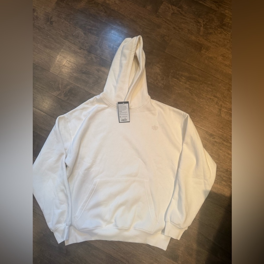SOLD OUT NWT Barbell Men’s Monogram Heavy Hoodie in Cream Sz L